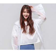 클리셰 레인코트 10개 일회용 비옷 일회용 우의 화이트색상, 화이트