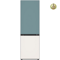[색상선택형] LG전자 오브제 컬렉션 메탈 모던 엣지 냉장고 방문설치, 클레이 민트(상단), 베이지(하단), Q343MTEF33