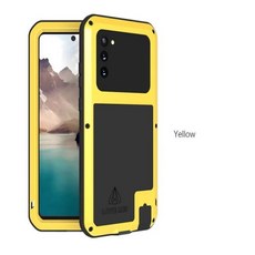  삼성 노트 20 울트라 라이트 용 러브 메이 폰 케이스 실리콘 충격 방지 금속 보호 커버, 01 Note20 (No glass), 06 YELLOW 