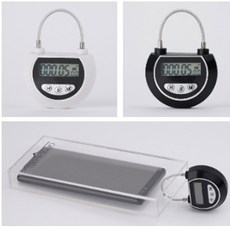 공신 휴대폰 스마트폰 케이스 자물쇠 공부 타이머 장금장치 상자, 공신자물쇠-반원형-(화이트)+휴대폰케이스
