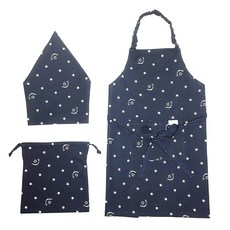 어린이용 앞치마 조리실습 급식 초등학교 키즈 앞치마 남자아이 여아 쿠킹 어린이 앞치마 주머니 삼각 걸이 ki071d 별무늬 네이비, 1개