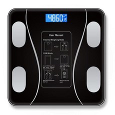 스마트체중계 체지방체중계 블루투스 바디 스케일 욕실 저울 BMI 체중 규모 LED 디지털 전자 구성 분석기, 1개, 없음, 1) Black