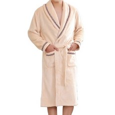 이모쿠비 남여공용 호텔 목욕가운 샤워가운 L, 럭셔리 크림