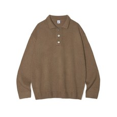 파르티멘토니트 커플 울 비스코스 카라 스웨터 남녀공용 가을 겨울 캐주얼 브라운 데일리 풀오버 RB981