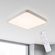 멜리빙 LED 정사각 방등 조명 천장등 시스템 삼색변환 75W+리모컨 플리커프리 화이트