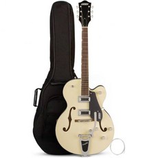 펜더 Gretsch G5420T 일렉트로매틱 클래식 할로우 바디 싱글 컷 빅스비 일렉트릭 투톤 빈티지 화이트 런던 그레이 기타 번들 긱백 및 기타줄 포함3개 품목 - g5420