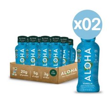 ALOHA 알로하 바닐라 플랜트 프로틴 드링크 20g 함유 355ml 12개입 2팩 Vanilla Protein Drink, 2개