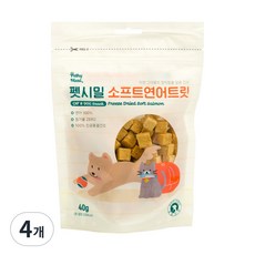 펫시밀 소프트연어트릿 40g 동결건조 강아지 고양이 간식, 4개 - 펫시밀