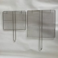 [제이엠몰닷컴] 업소용 스텐사각 스텐겹석쇠 캠핑용석쇠 스텐석쇠 석쇠추천 고기굽는석쇠 양면겹석쇠, 1개