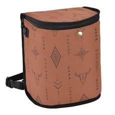 Western Bull Boho Car Trash Can with Lid Leak Proof Car Trash Bag Waterproof Car Garbage Can Polyest, Western Bull Boho Theme