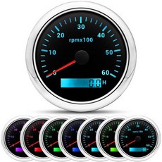 RPM 게이지 8000rpm 6000rpm 3K-8K 85MM 디젤 엔진 타코미터 레브 카운터 LCD 디지털 아워미터 포함 7 색 백라이트 12V24V, 1개