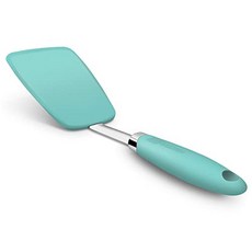 NMT 위생적인 고체 내열성 유연한 실리콘 주걱 아쿠아 스카이 붙지 않는 실리콘 터너 [Non-Slotted- Aqua Sky] - P032407Y2MTT5F2, Non-Slotted- Aqua Sky
