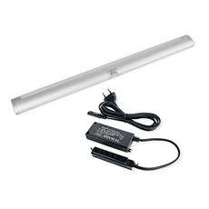 모션 센서가 통합 된 캐비닛 / 가구용 Emuca 경사 LED 램프 Cool White 및 Matte Anodized L 595mm, 단일옵션