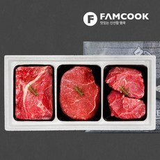 [팸쿡]한우 1++정육 1호 3구 선물세트 900g (불고기+국거리+장조림), 1개