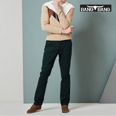 뱅뱅 뱅뱅 남성 레귤러핏 스판 기모 팬츠 버틀그린