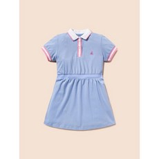 빈폴 키즈 에센셜 반소매 반팔 피케 원피스 스카이 블루