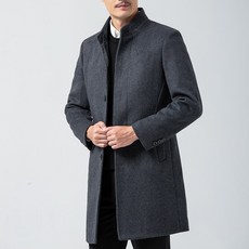 남자니트 캐시미어 남성 중년 가을겨울 바람막이옷 미들롱타입 중노년 루즈핏 모직 코트 캐주얼 양모 노트비지니스 외투