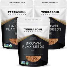 Terrasoul Superfoods 테라소울 브라운 플랙시드(아마씨), 3개