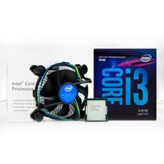 INTEL 코어8세대 i3 8100 정품박스 커피레이크 3 6GHz 6MB 쿨러포함 코어 쿨러포함 커피레이크 정품박스 세대, 단일상품