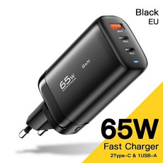 Essager-USB 타입 C 충전기 65W 휴대폰 빠른 아이폰 13 12 프로 맥스 QC3.0 삼성 샤오미 노트북용, CHINA, EU Black, 1개