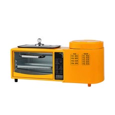 3 in 1 아침 식사 기계 밥솥 수프 스튜 파스타 요리 냄비 음식 스티머 빵 피자 오븐 계란 오믈렛 프라이팬 토스터기, YELLOW, 1개