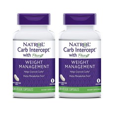 나트롤 카브 인터셉트 페이즈2 베지캡 120정 2통 Natrol Carb Intercept with Phase 2 1000mg 120 Count배송품질보증, 2개