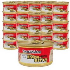 에버키티 캔 - 참치+닭 80g 1박스 (24개)/통조림간식/참치캔/캔, 참치+닭 24캔 1박스