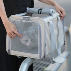 퍼피즈랩 애완동물 사각 이동 가방 47cm, 아이보리, 1개