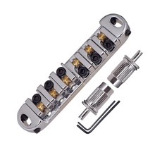 Zeyuan Gibson Les Paul 기타 부품 액세서리 용 스터드 스패너가있는 잠금 롤러 안장 기타 브리지
