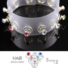 kirakirashop 큐빅 스프링 헤어핀 10개1세트 AHC1088
