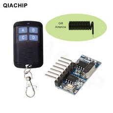 QIACHIP-433Mhz 무선 원격 제어 스위치 송신기 RF 학습 코드 디코딩 모듈 4CH RX480E 안테나 DIY, 한개옵션1, 01 1 RC and 1 Receiver