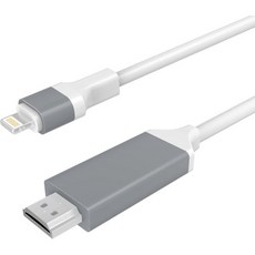 라이트닝 투 HDMI Apple MFi 인증 어댑터 iPhone 2K HD TV 커넥터 케이블 동기화 화면 변환기 iPad iPod용 프로젝터 모니터 모든 iOS 지원, White