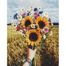 보석십자수꽃다발