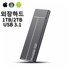 대용량외장하드HHD USB3.1 고속저장 이동저장장치, 블랙 2TB