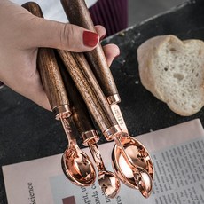 베이킹 로즈골드 계량 컵 스푼 계량스푼 마카롱여사 조리도구, 4 피스 작은 계량 스푼