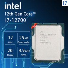 인텔 코어 i7-12700 i7 12700 2.1 GHz 12 코어 20 CPU 프로세서 10NM L3 = 25M 66W LGA 1700 팬 없음, 01 CHINA - i7-12700