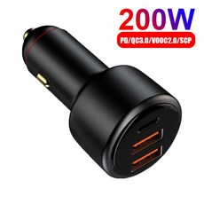 200W USB PD 36W 차량용 충전기 3 포트 초고속 Charger2.0 100W 65W SuperCharge QC3.0 FCP SCP For Honor Xiaomi, 보여진 바와 같이, 하나