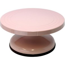 Creative Hobbies 베이킹 돌림판 창의적인 취미 10.5인치 회전 케이크 장식 턴테이블 분홍색 플라스틱 스탠드 밴딩 휠 튼튼한 베이스가 있는 조각 Q1678862, 1개