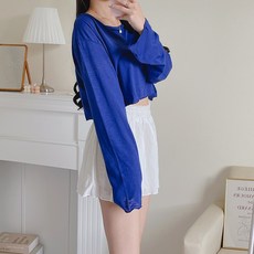 파란색크롭티