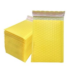 버블 메일러 핑크 폴리 셀프 도장 패딩 봉투 선물 가방 보라색 포장 책용 10개, 12 10pcs Yellow_04 13*18cm