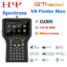 GTMEDIA V8 파인더 맥스 위성 파인더 계량기 4.3 LCD DVB-S S2 S2X H.265 더 나은 V8 파인더 2 Pro2 V7 S5X SATLINK WS-6933, 4) AU PLUG, 1개