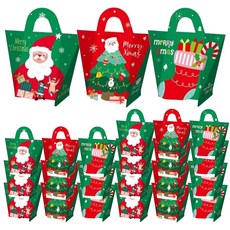 나성유통 선물상자 미니 손가방 24개입 산타 루돌프, B세트(산타8+트리8+양말8)