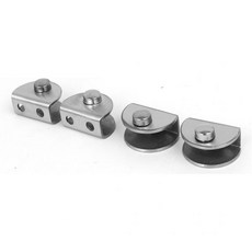 28mmx14mmx20mm 스테인리스 낙하 보호 스틸 반원형 모양 조절식 유리 클립 안전 클램프 4pcs, 4개