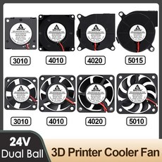 2PCS Gdstime 듀얼 볼 30mm 40mm 50mm 24V 3D 프린터 부품 용 브러시리스 터보 팬 냉각 DC 송풍기 팬 3010 4010 4020 5015, 7.4020 Fan 24V