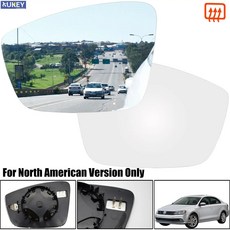 폭스바겐 제타 Mk6 2011 - 2018 파사트 B7 2012 2015 비틀 2012-2016 왼쪽 오른쪽 도어 사이드 윙 미러 유리 가열 볼록 플레이트, 1)Left, 1개