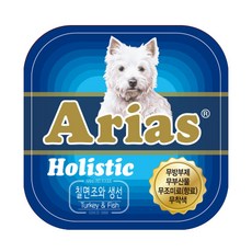 아리아스 홀리스틱 애견사각캔 칠면조와생선 3box(48개), 100g