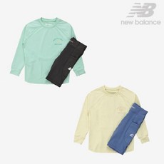 뉴발란스 NEW BALANCE 키즈 624736 NBgC_애슬레저 2pcs 티셔츠 레깅스 세트래쉬가드 겸용 NK9RE1801G