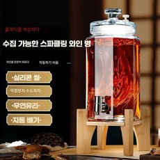 매실청병 술담는병 담금병 인삼주병 수도꼭지 디스펜서 밀붕용기, 1개, 5근+은색 스테인리스 수전