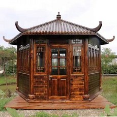 모듈러주택 협소 이동식 하우스 부식 방지 목재 오두막 야외 조립 간단한 중국 목조 주택 홈스테이 농가 명승지, 스타일 4, 1개