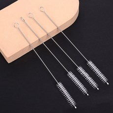 튜브 빨대 브러쉬 청소솔, 스테인레스 빨대 세척솔, 1개